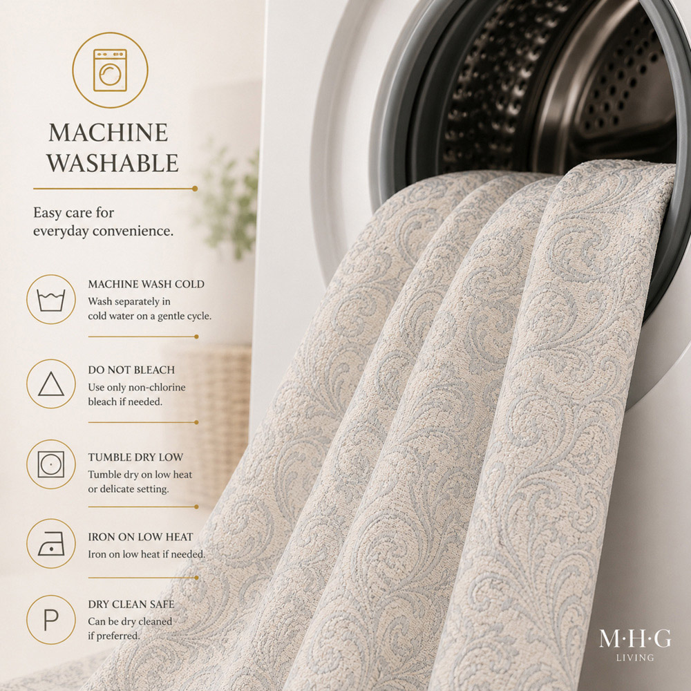 MHG Living Jacquard Thermal Eyelet Curtains 168 x 182cm Image 3