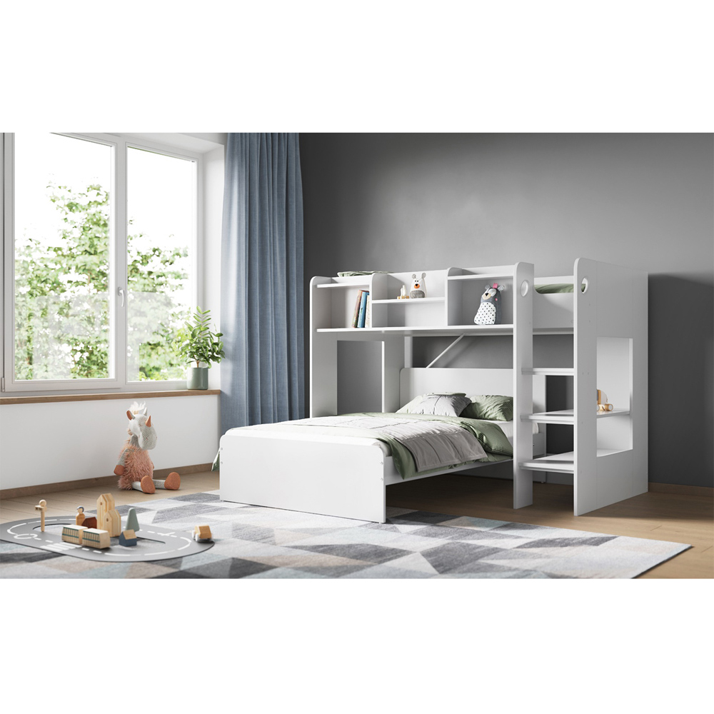 Flair Wizard Small Double White L Shape Bunk Bed Image 3