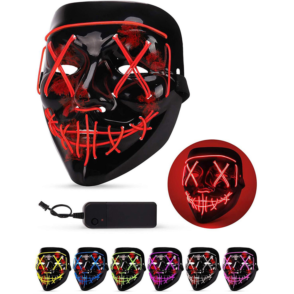 Shatchi Red Halloween LED Stitched Purge Mask Image 3