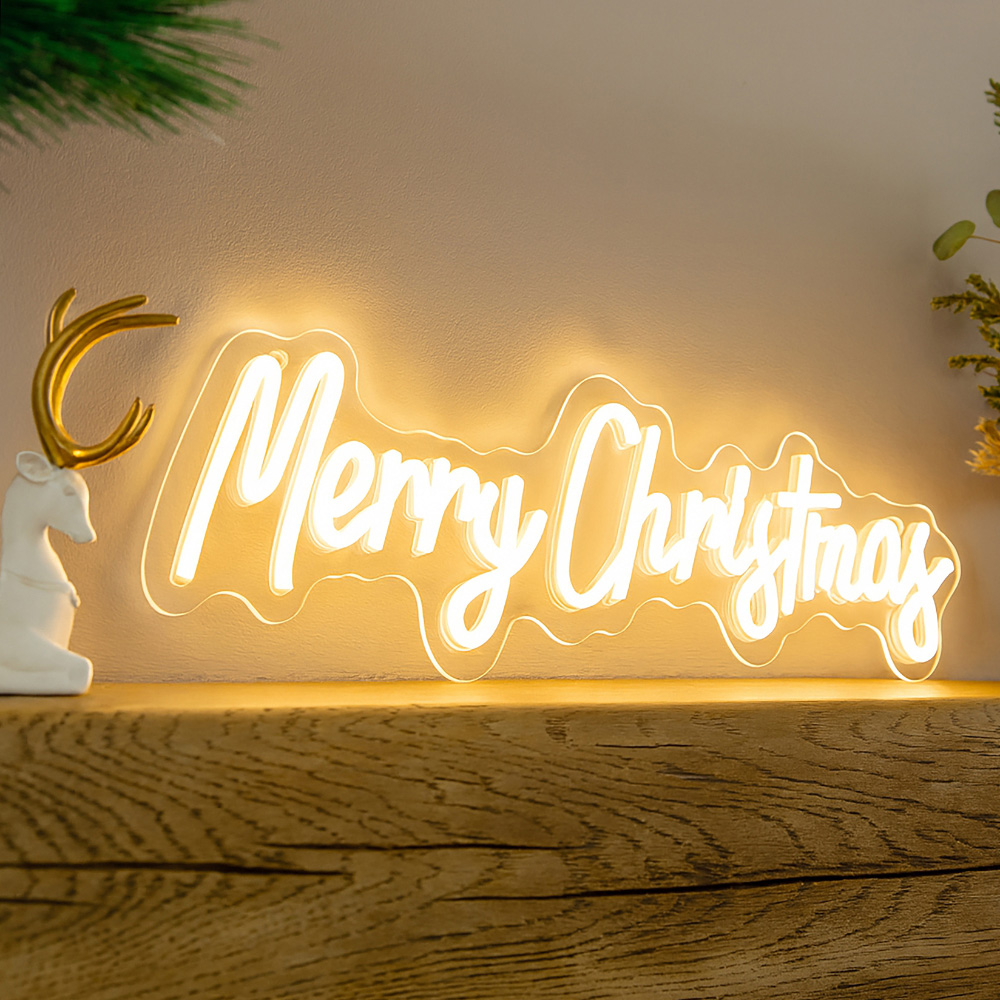 Marco Paul Warm White LED Merry Christmas Neon Rope Light 42 x 14cm Image 4