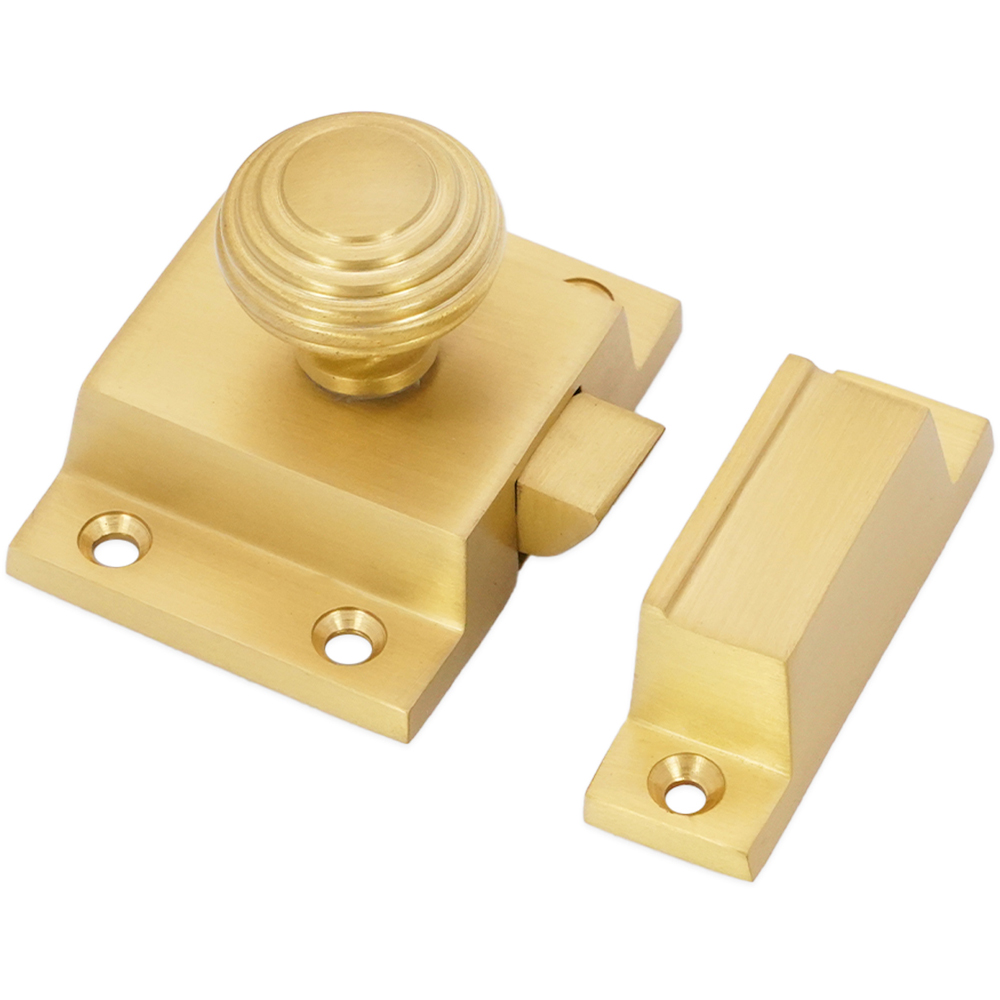 Spira Brass Beehive Satin Brass Cupboard Catch Image 3