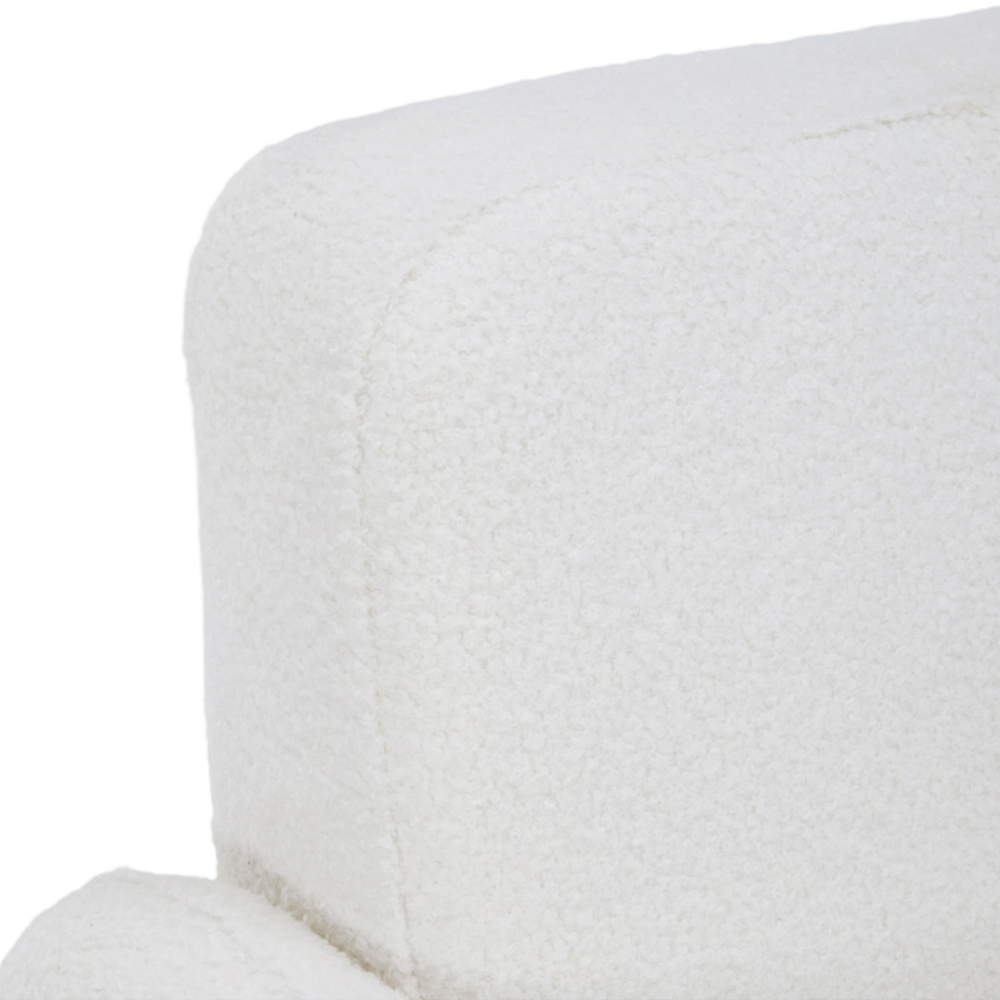 Living and Home White Teddy Fleece Upholstered Accent Chair with Lumbar Pillow Image 6