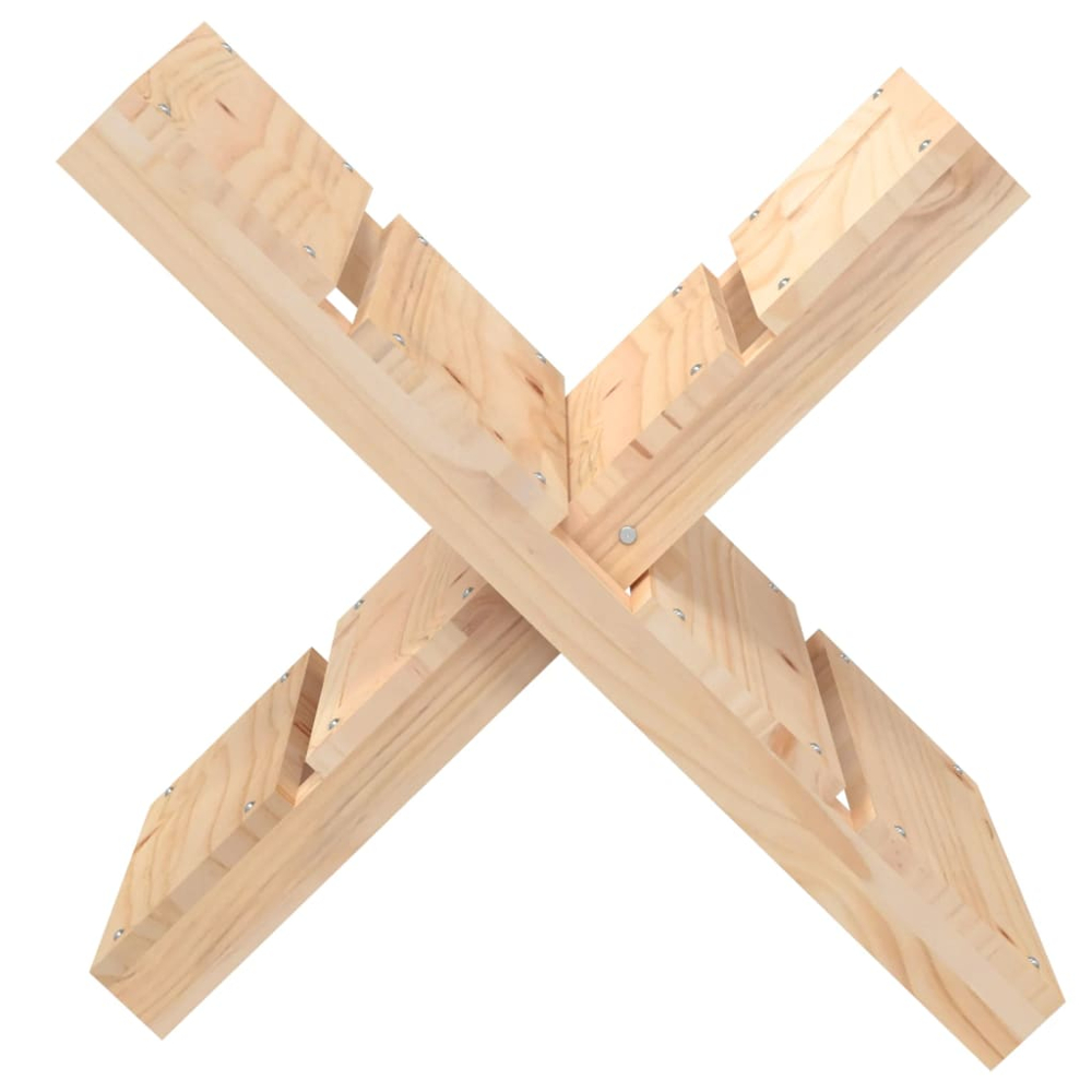 vidaXL Natural Pine Wood Firewood Log Holder 48 x 47 x 39.5cm Image 4