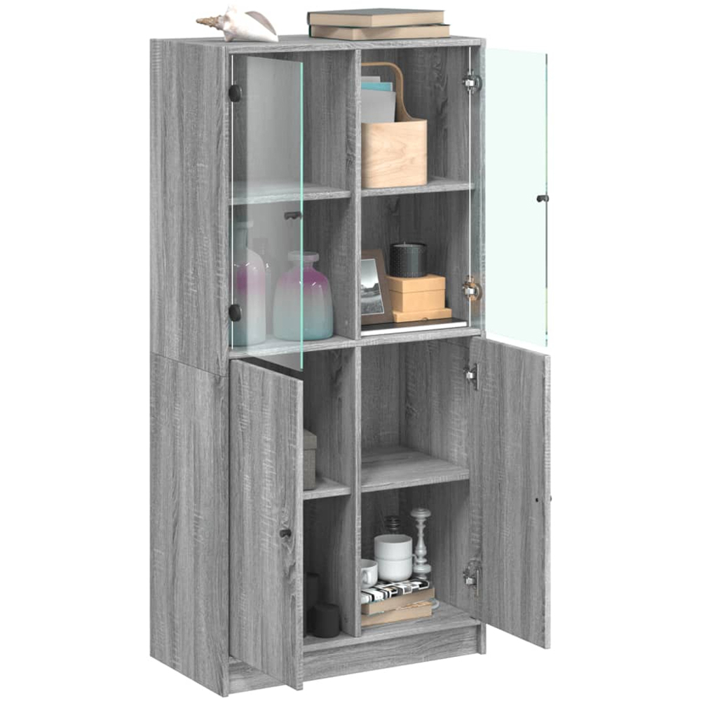 vidaXL 4 Door Grey Sonoma Highboard Image 4