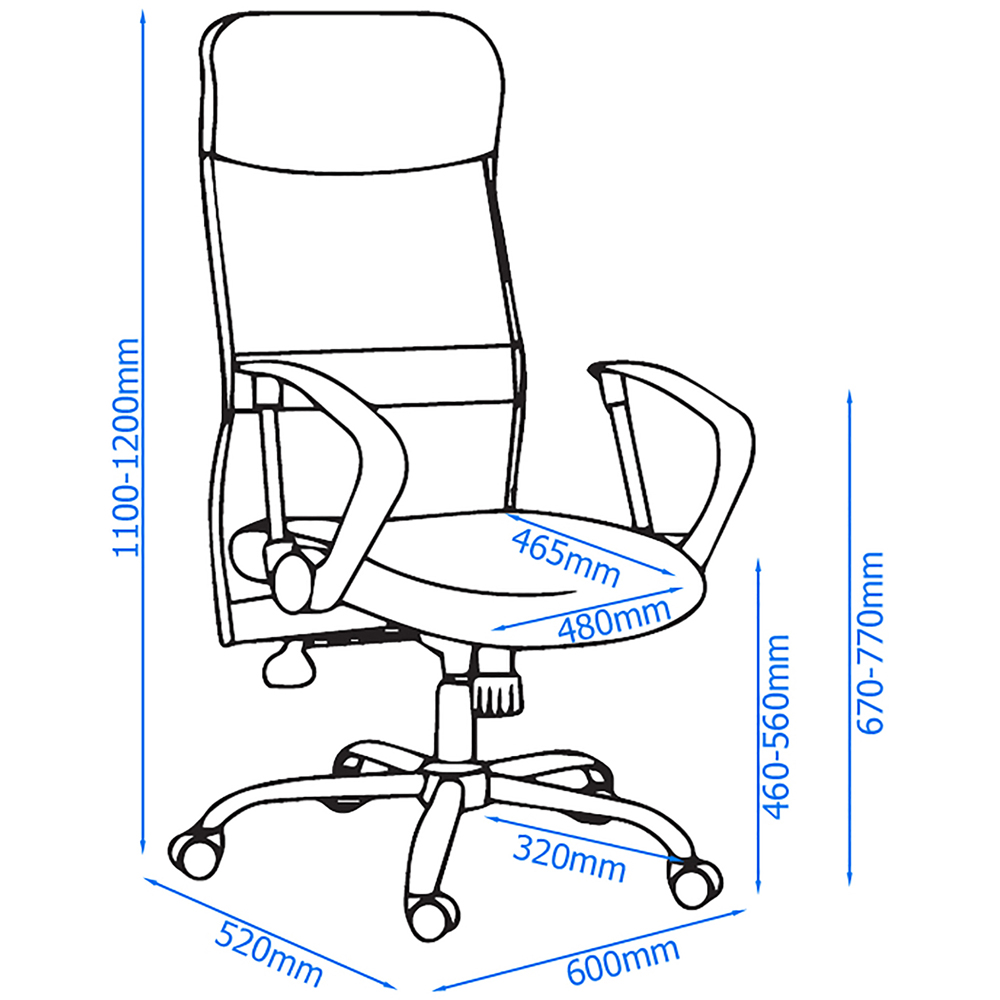 Alphason Orlando Grey Mesh and Faux Leather Chair Image 6