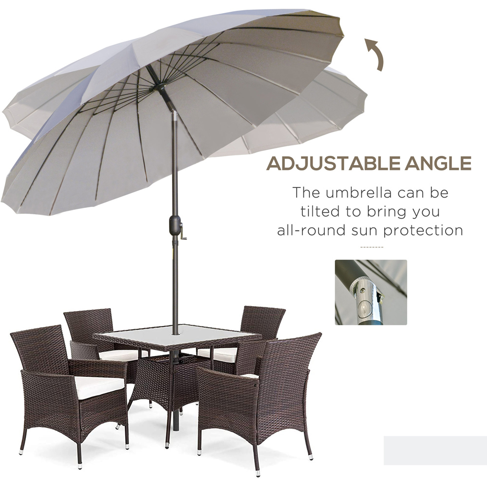 Outsunny Light Grey Crank and Tilt Umbrella Parasol 2.5m Image 5