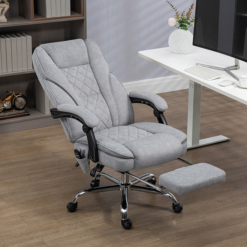 Vinsetto Grey Heated Reclining Massage Office Chair Image 3