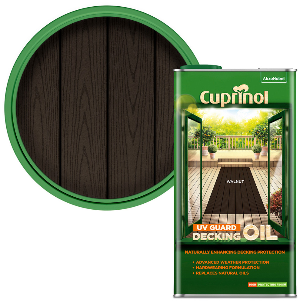Cuprinol Walnut UV Guard Decking Oil 5L Image 1