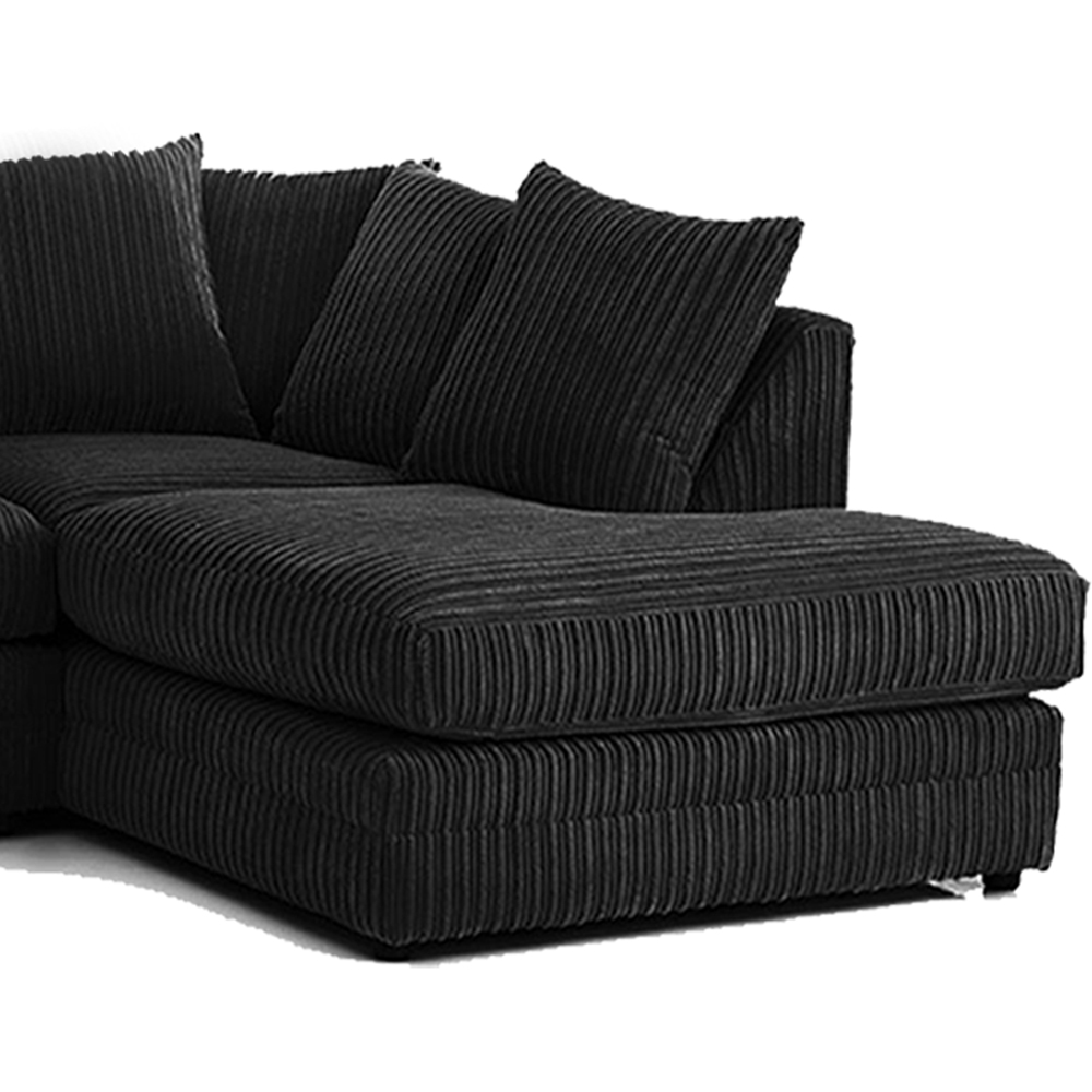 Portland Luxor 4 Seater Black Jumbo Cord Right Hand L Shape Corner Sofa Image 4