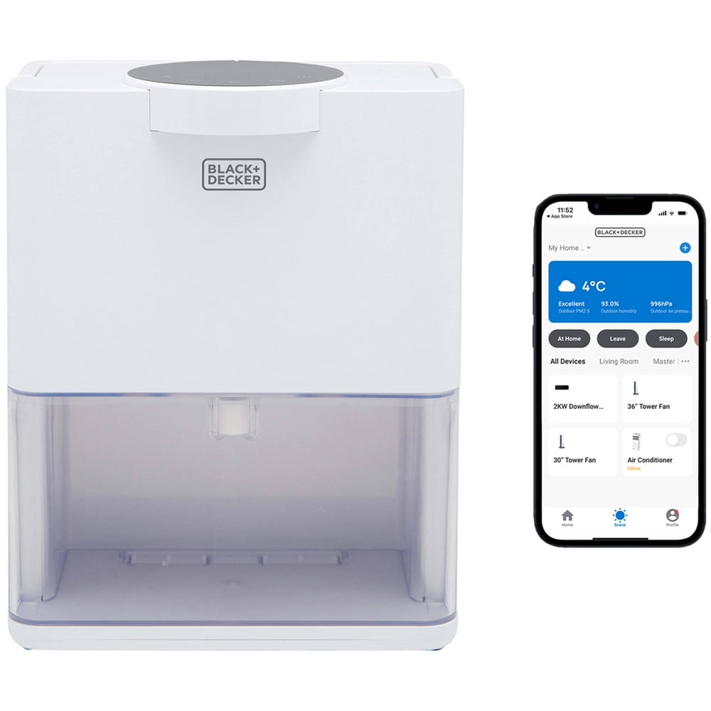 Black+Decker 2-in-1 3.2L Smart Dehumidifier with Air Purifier Image 1
