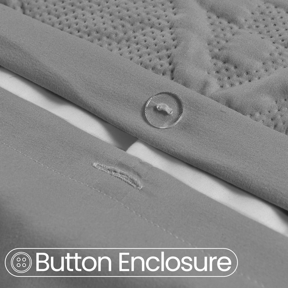 Velosso King Size Grey Quilted Knit Duvet Set Image 3