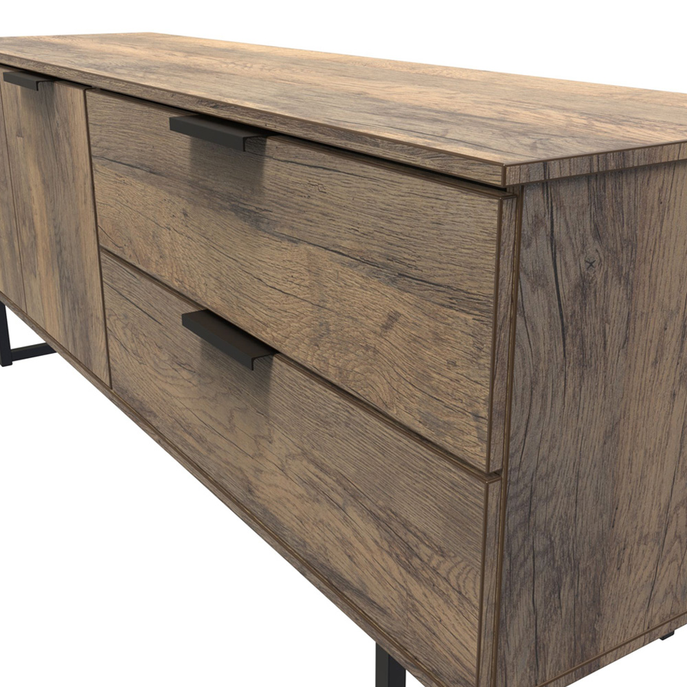 Crowndale Hong Kong 2 Door 2 Drawer Vintage Oak Sideboard Image 7