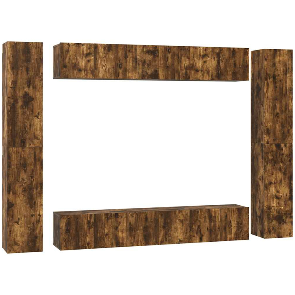 vidaXL 24 Door Smoked Oak Wall Mounted TV Cabinet 10 Piece Image 2