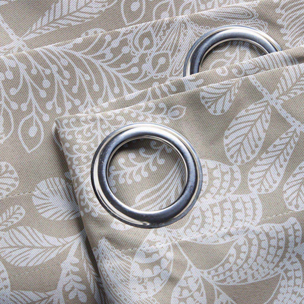 Alan Symonds Fern Cream Blackout Ring Top Eyelet Curtains 111 x 137cm Image 4