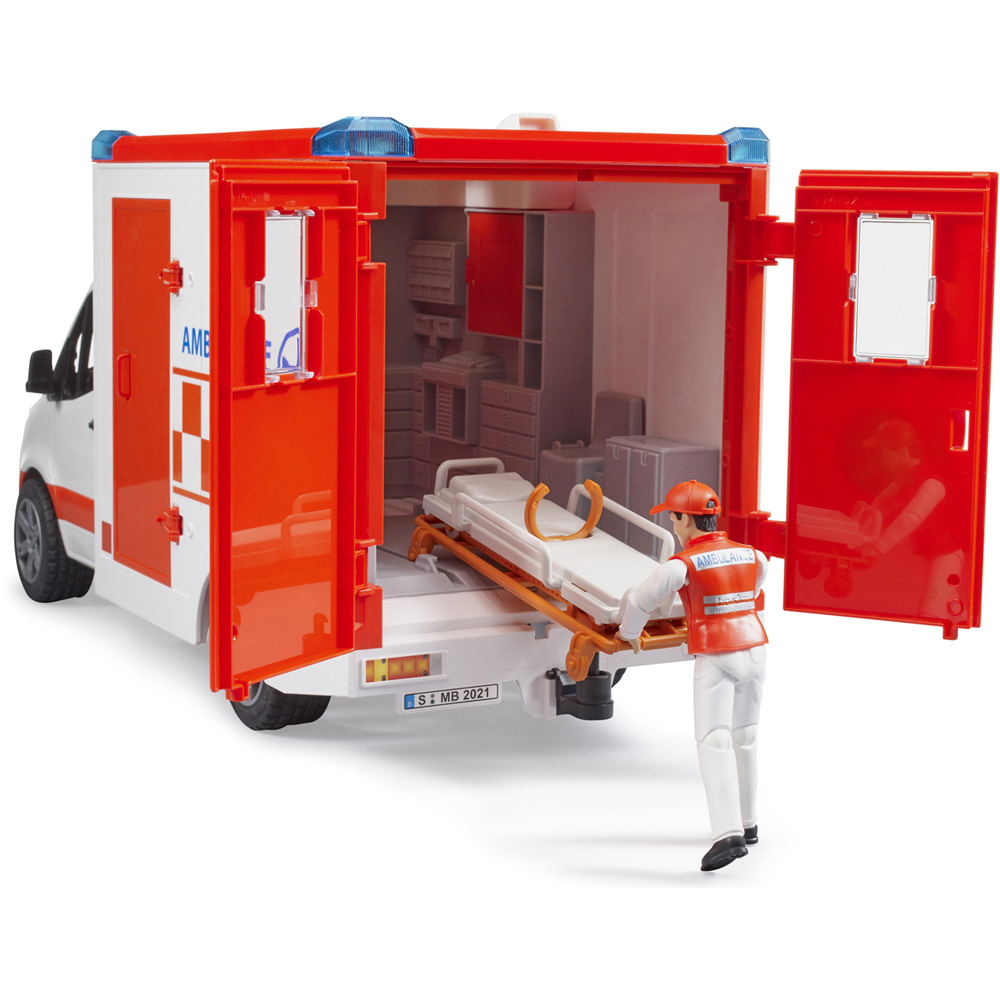 Bruder Kids MB Sprinter Ambulance with Driver and Light and Sound Module Playset Model Image 5