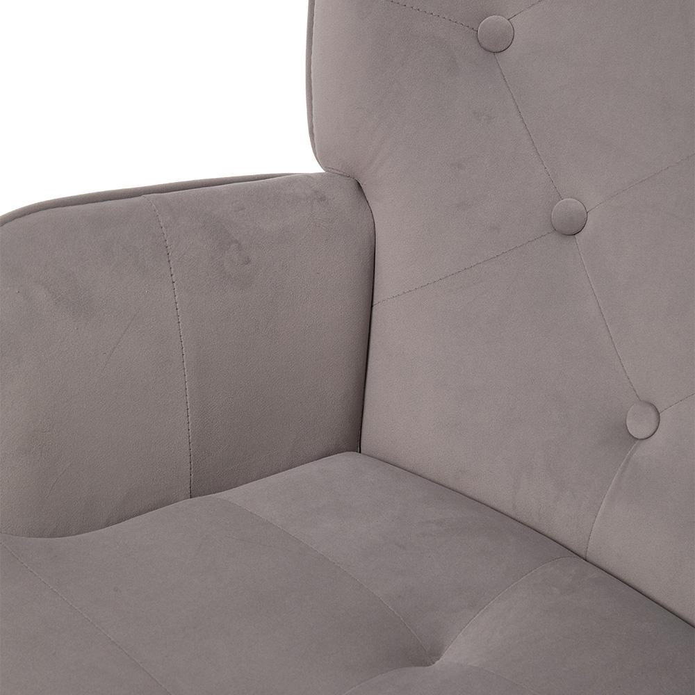 Living and Home Grey Flannel Upholstered Tufted Lounge Chair Image 6