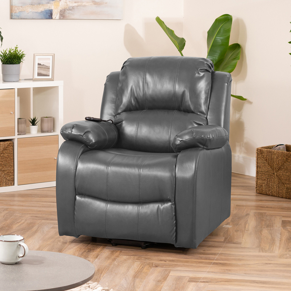 Artemis Home Northfield Grey Dual Motor Massage and Heat Riser Recliner Chair Image 4