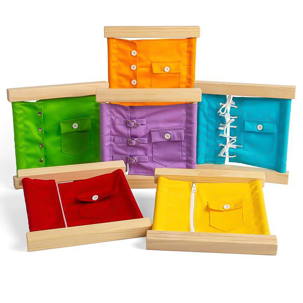 Bigjigs Toys Kids 6 Piece Learn To Dress Wooden Fastening Frame Set Image 4