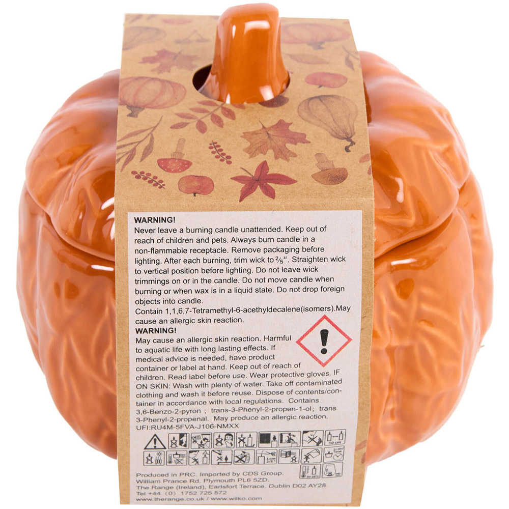 Large Ceramic Pumpkin Shaped Candle Image 4