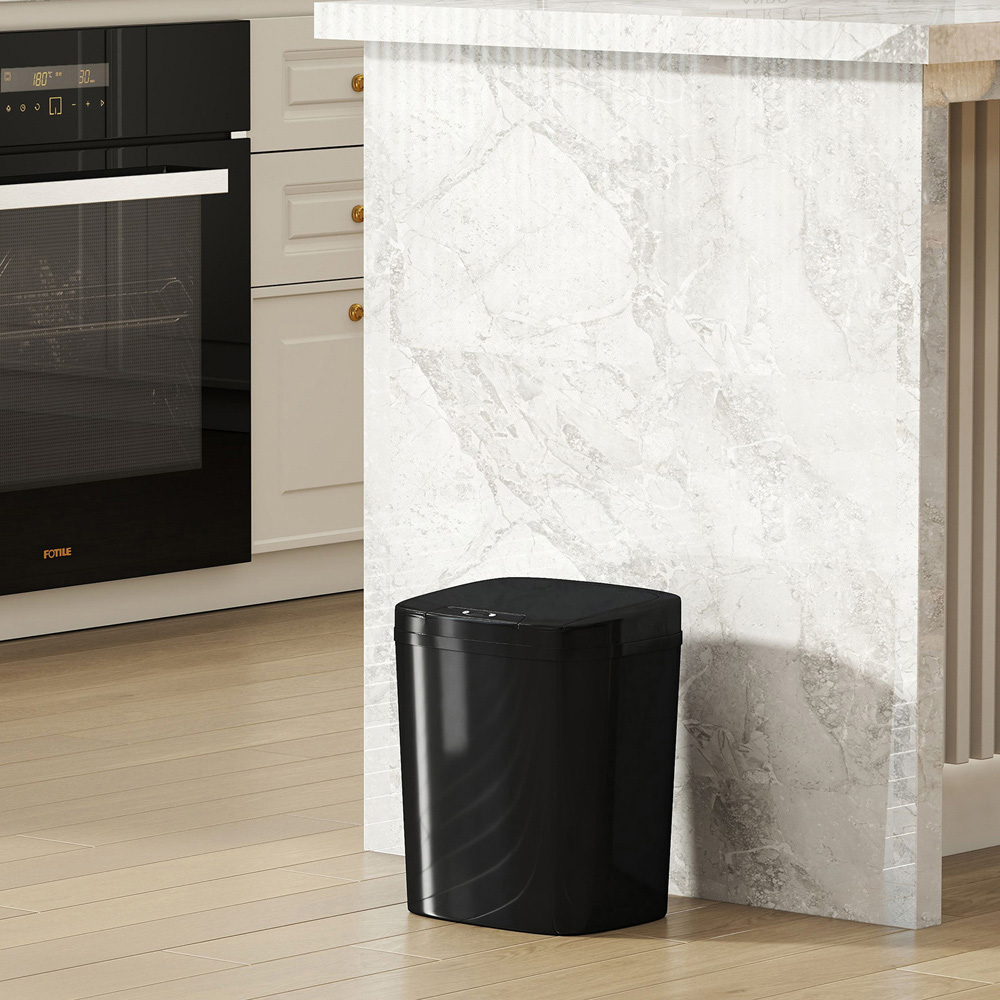 HOMCOM Black Automatic Kitchen Sensor Bin 15L Image 3
