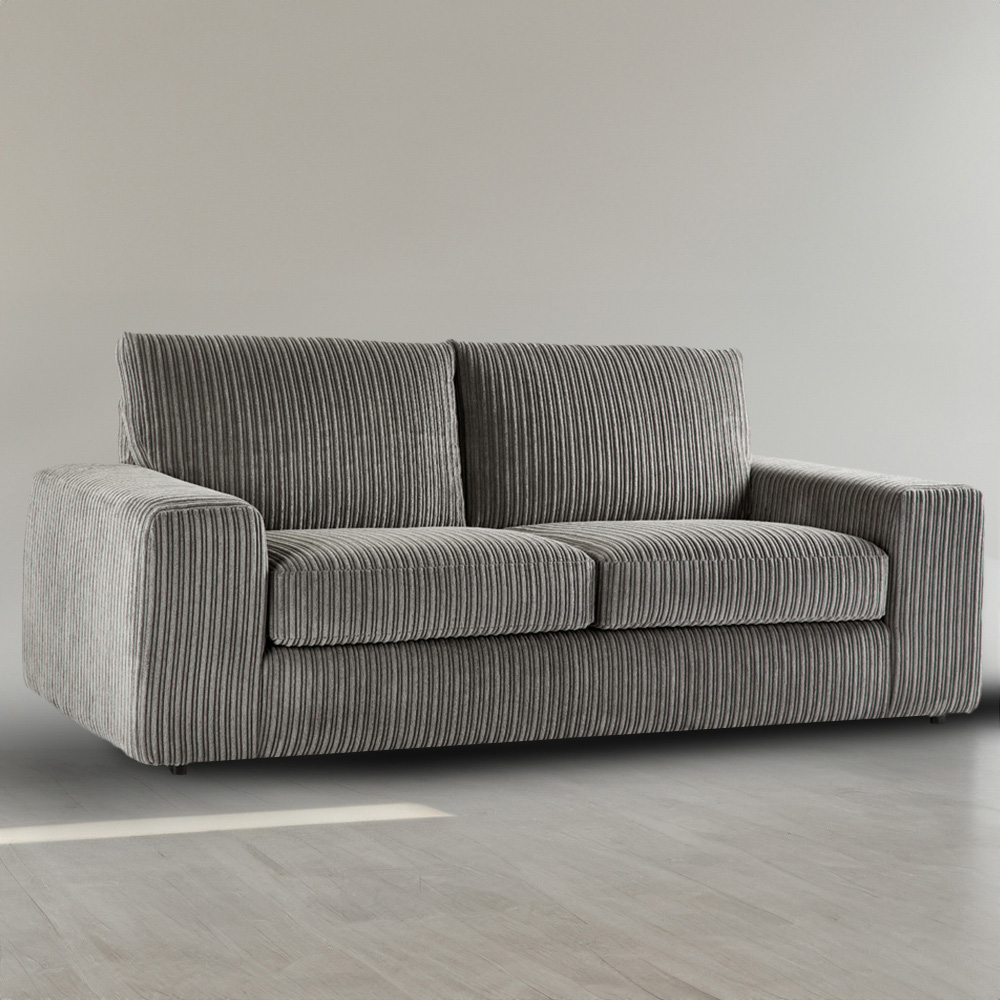 Portland Luciana Luxury 3 Seater Charcoal Jumbo Cord Sofa Image 1
