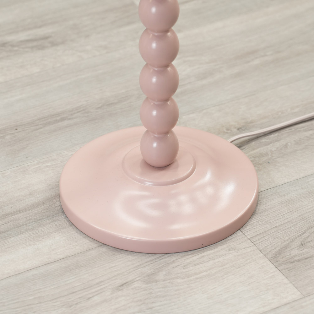 ValueLights Bobbins Green Scallop Shade Rose Pink LED Floor Lamp Image 3