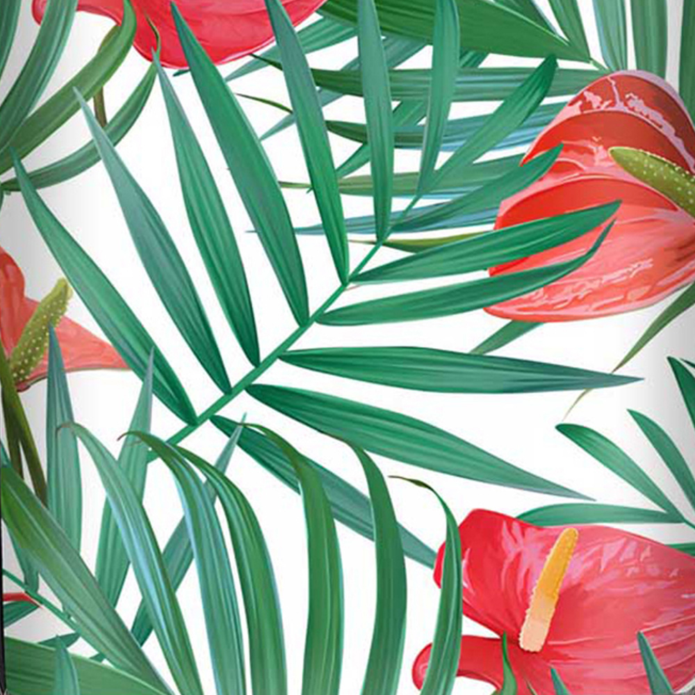 Warren Reed Designer Small Tropical Flowers and Palm Leaves Suitcase Image 3