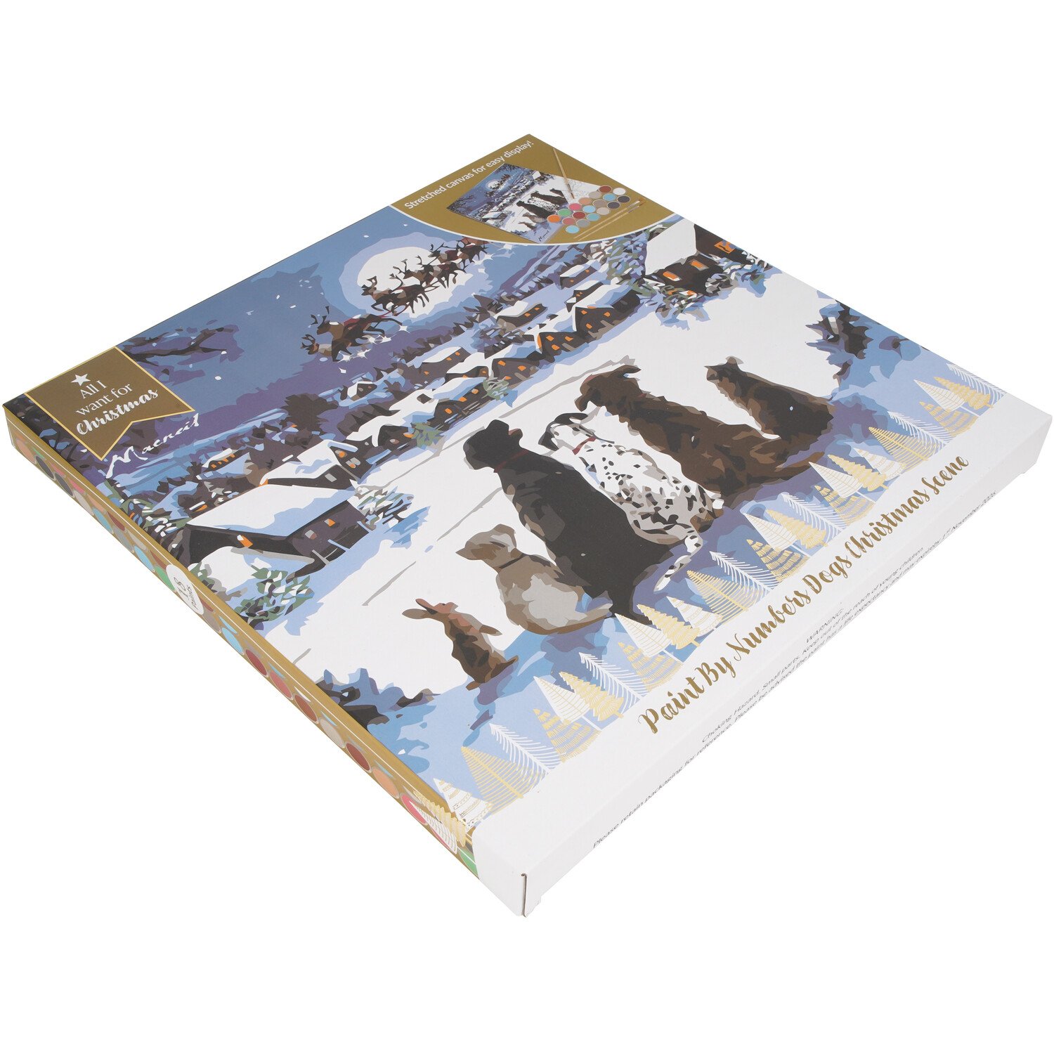 Paint By Number Dogs Christmas Scene Kit White Image 3