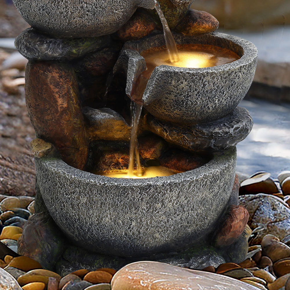 Charles Bentley Hybrid Rockery Cascading Bowls Water Feature Image 7