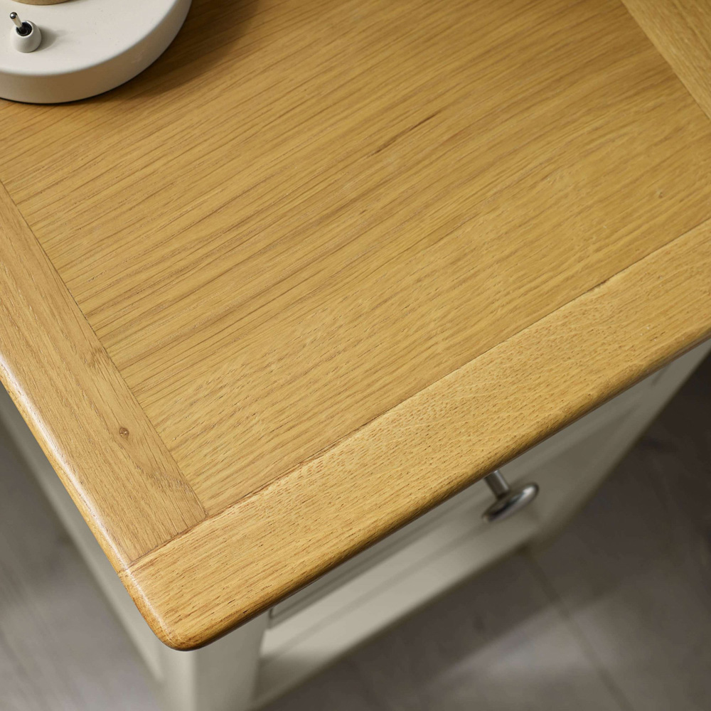 Julian Bowen Somerset Single Drawer Single Shelf Truffle Grey and Oak Compact Bedside Table Image 6