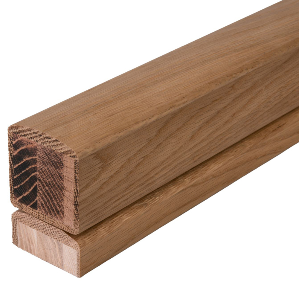​Blueprint Joinery Clarity Un-Grooved Oak Glass Handrail and Base Rail Set 1.8m Image 1