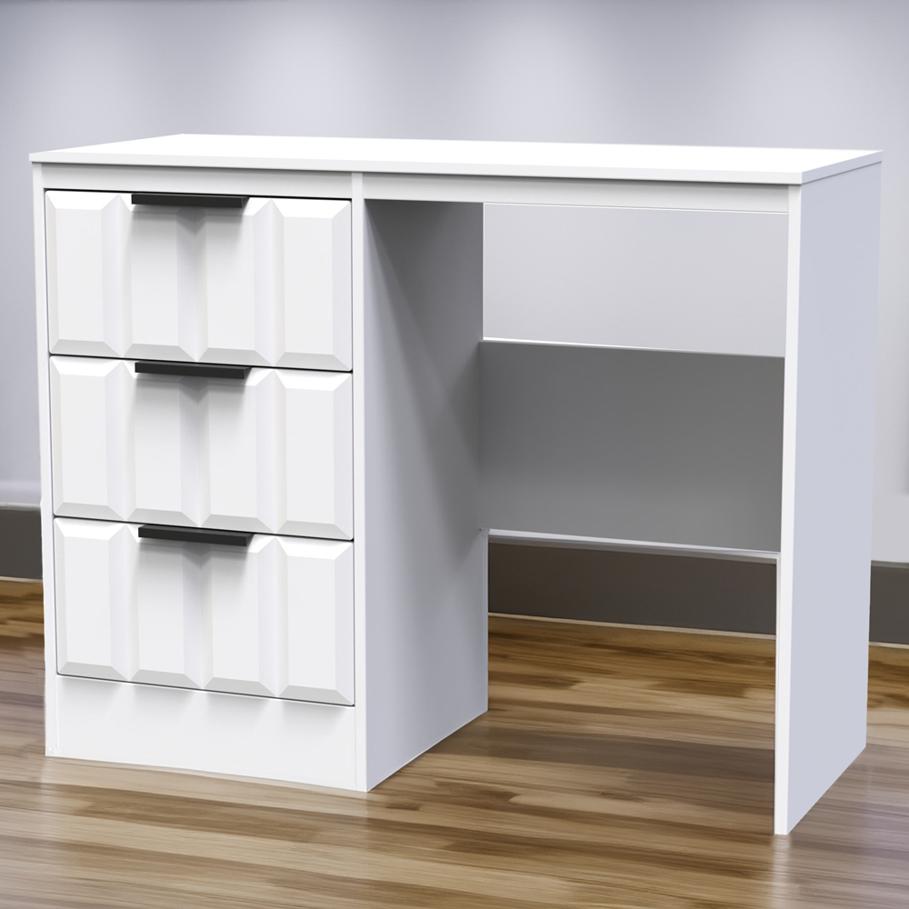 Crowndale New York 3 Drawer Matt White Dressing Table Image 1