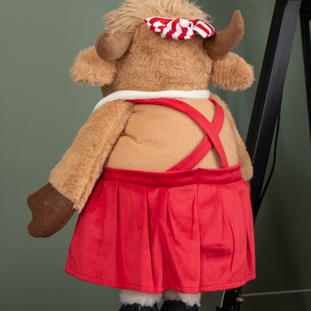 Samuel Alexander Plush Standing Highland Girl Cow with Extendable Legs Christmas Decoration 84cm Image 7