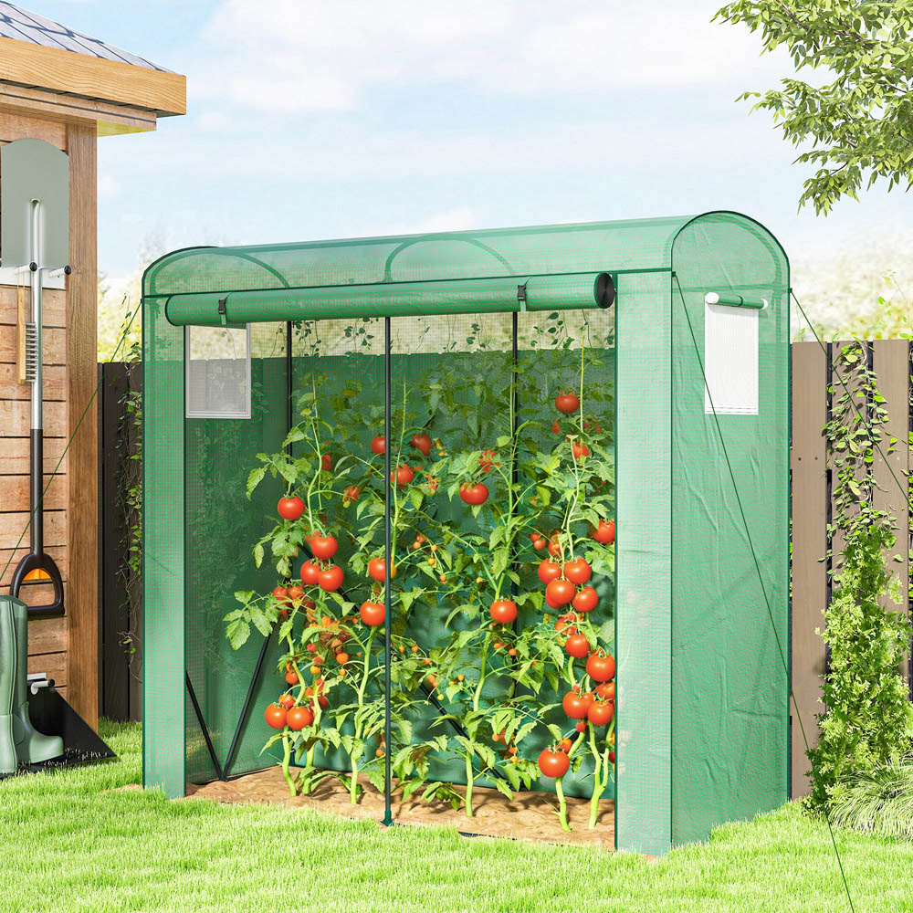 Outsunny Green PE Cover Portable 6.5 x 2.4ft Greenhouse Image 3