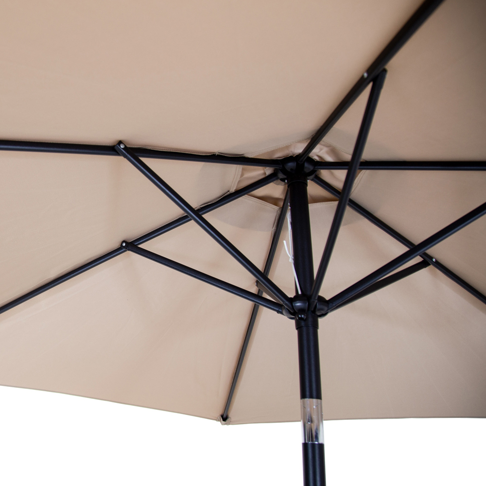 Charles Bentley Taupe Metal Crank and Tilt Parasol 2.7m Image 4