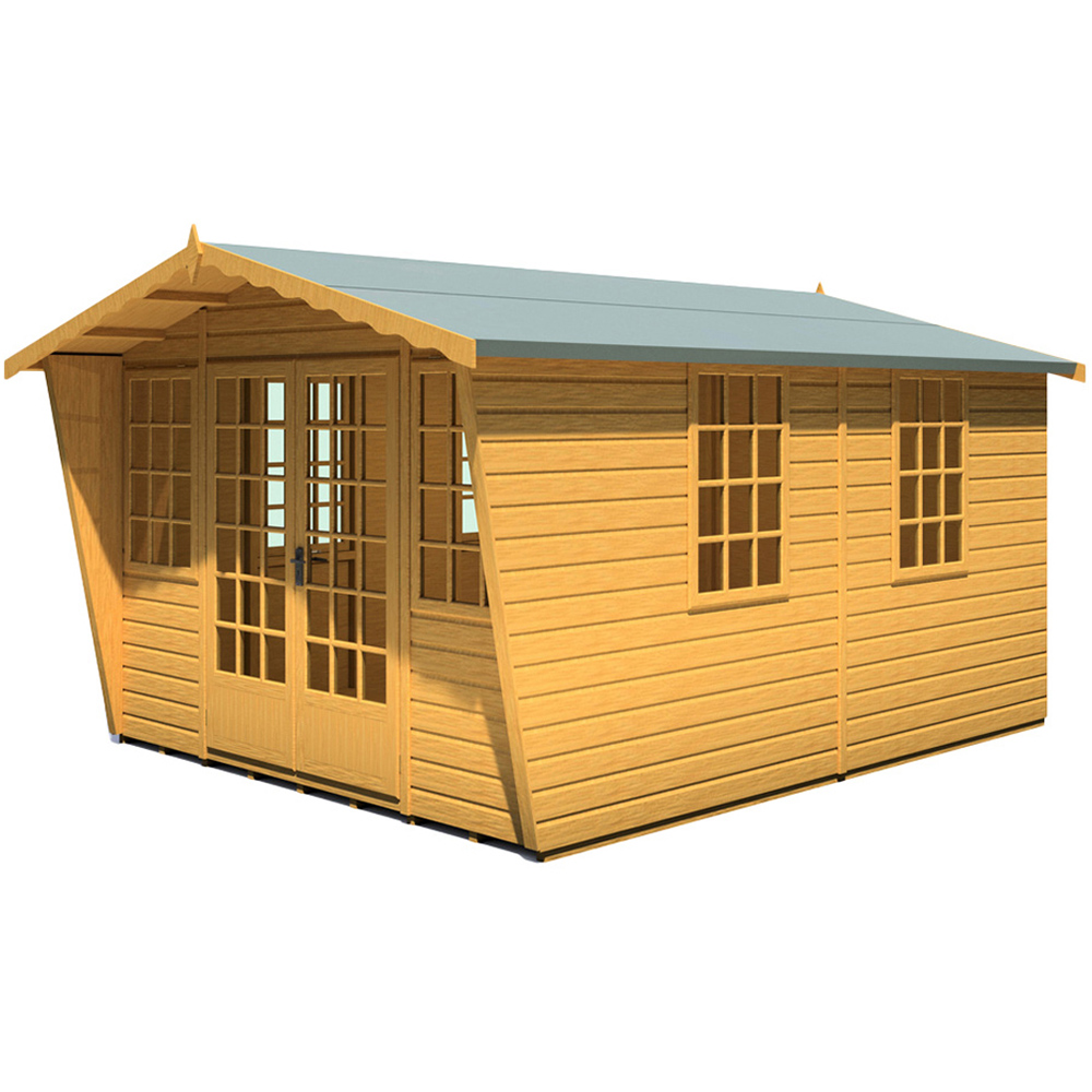 Shire Beaulieu 10 x 12ft Double Door Shiplap Apex Summerhouse Image 1
