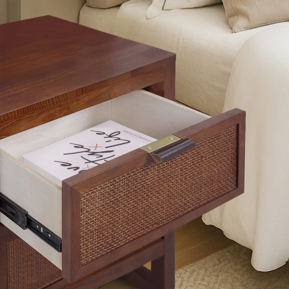 Teamson Home Hatteras 2 Drawer Walnut Nightstand Image 5