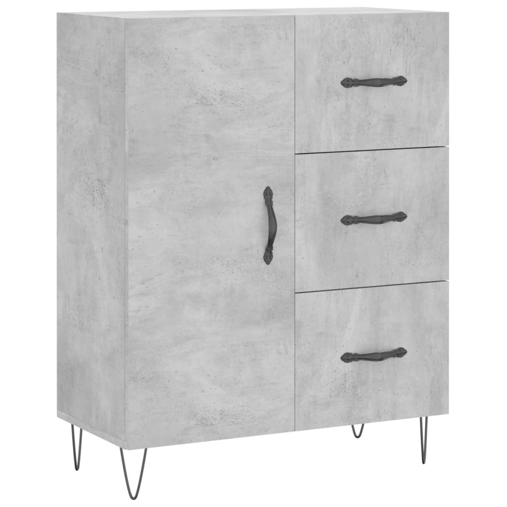 vidaXL 3 Door 3 Drawer Concrete Grey Highboard Image 7