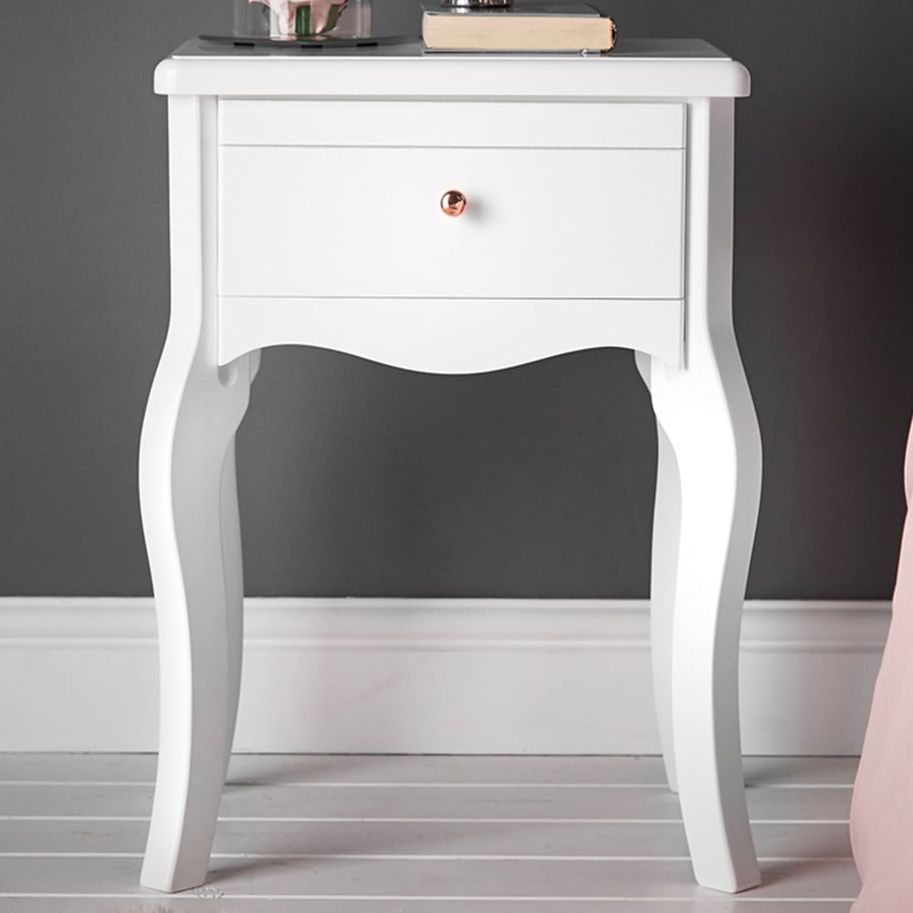 CARME Home Sorrento White Side Table Image 1