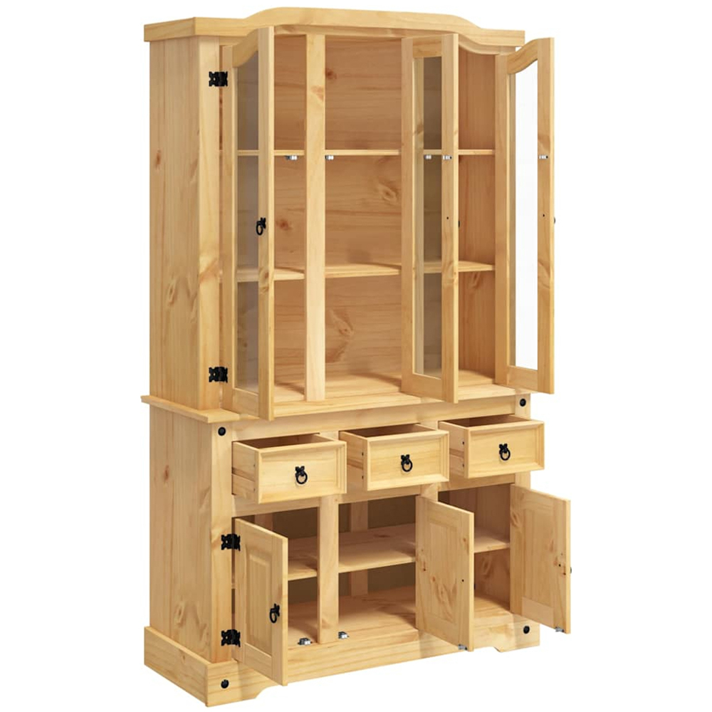 vidaXL Corona 6 Door 3 Drawer Brown Solid Pine Wood Highboard Image 4