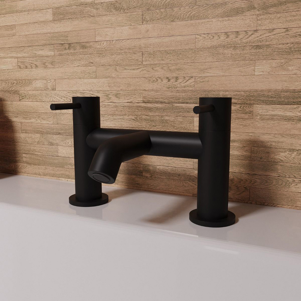 Nes Home Alice Modern Matte Black Designer Bath Filler Tap Image 2