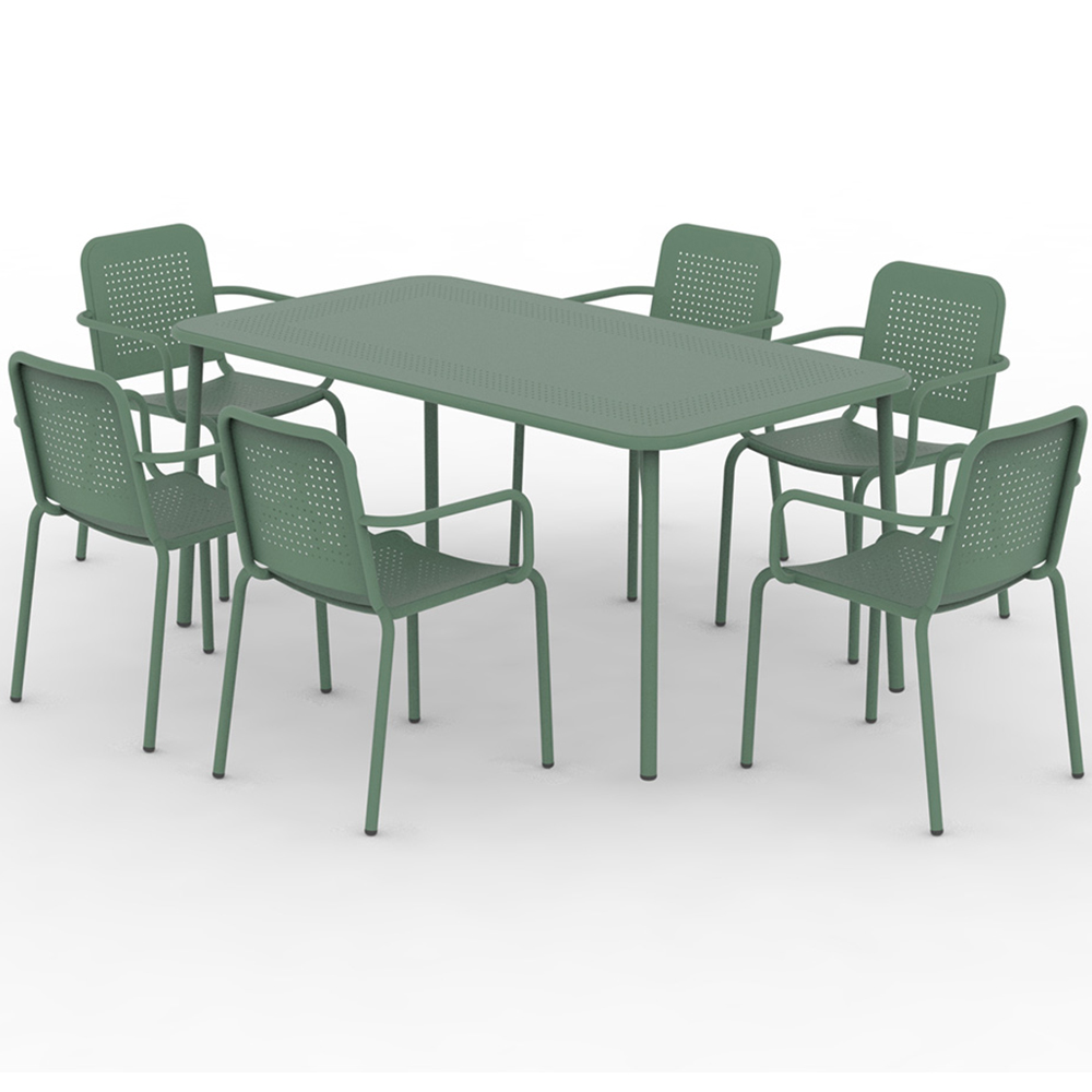 Royalcraft Porto 6 Seater Rectangular Dining Set Olive Image 2