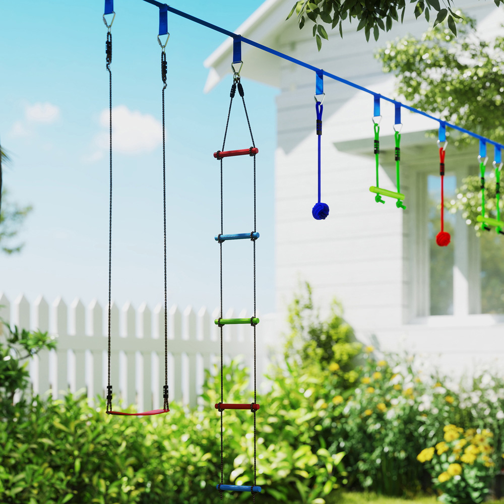 AIYAPLAY 10 Piece Kids Multicolour Zip Line Kit Image 4