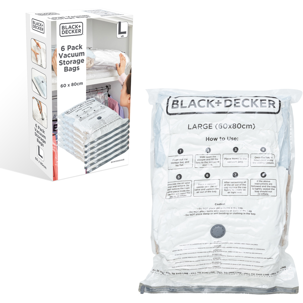 Black + Decker Extra Large Vacuum Storage Bag 6 Pack Image 2