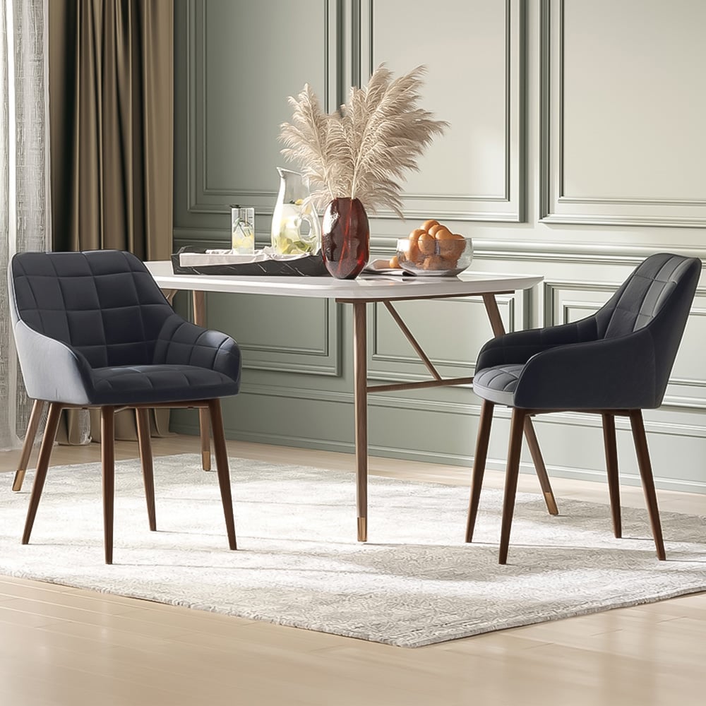 Portland Set of 2 Gold and Black Metal Wire Dining Chair Image 1