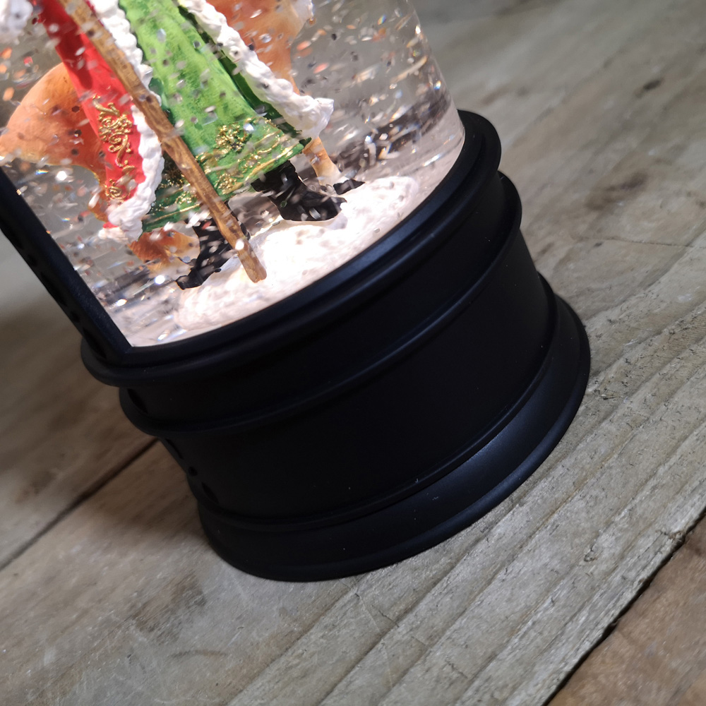Samuel Alexander Black Santa and Reindeer Scene Water Spinner Lantern Christmas Decoration 29cm Image 6