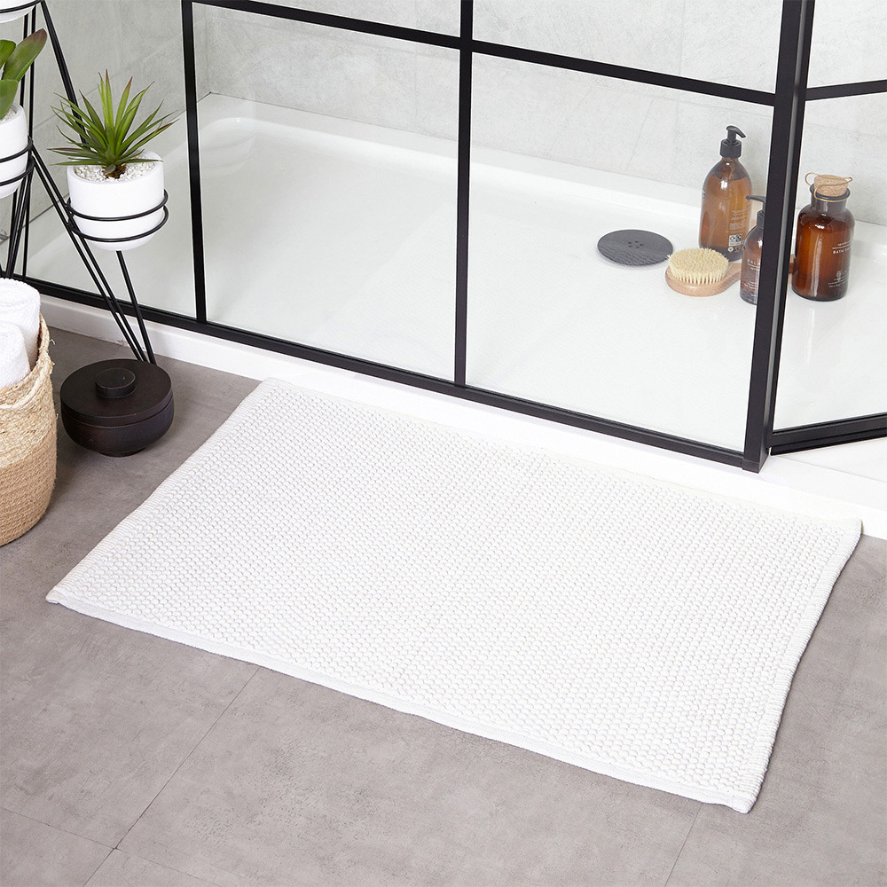 Yard Loft Cotton AntiSlip Bath Mat White Wilko