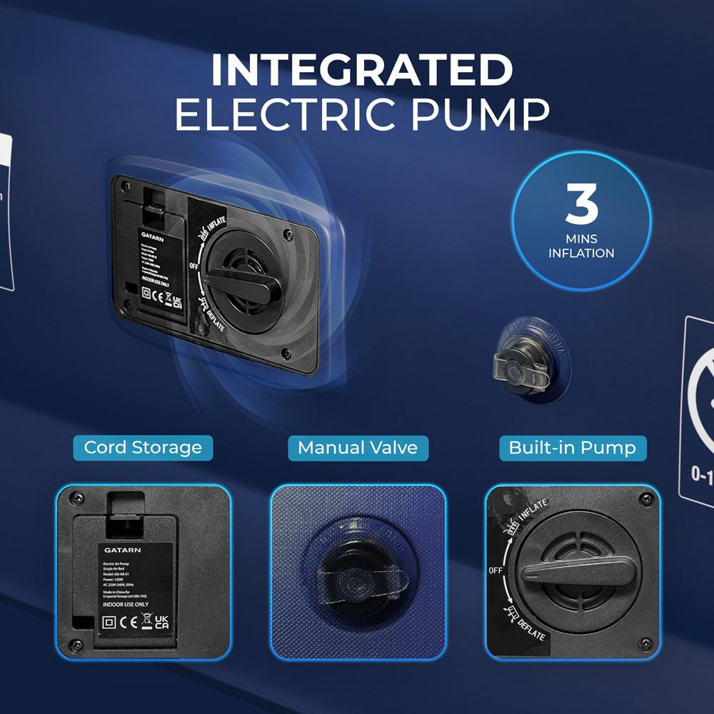 GATARN Double Air Bed with Built-in Electric Pump Image 4