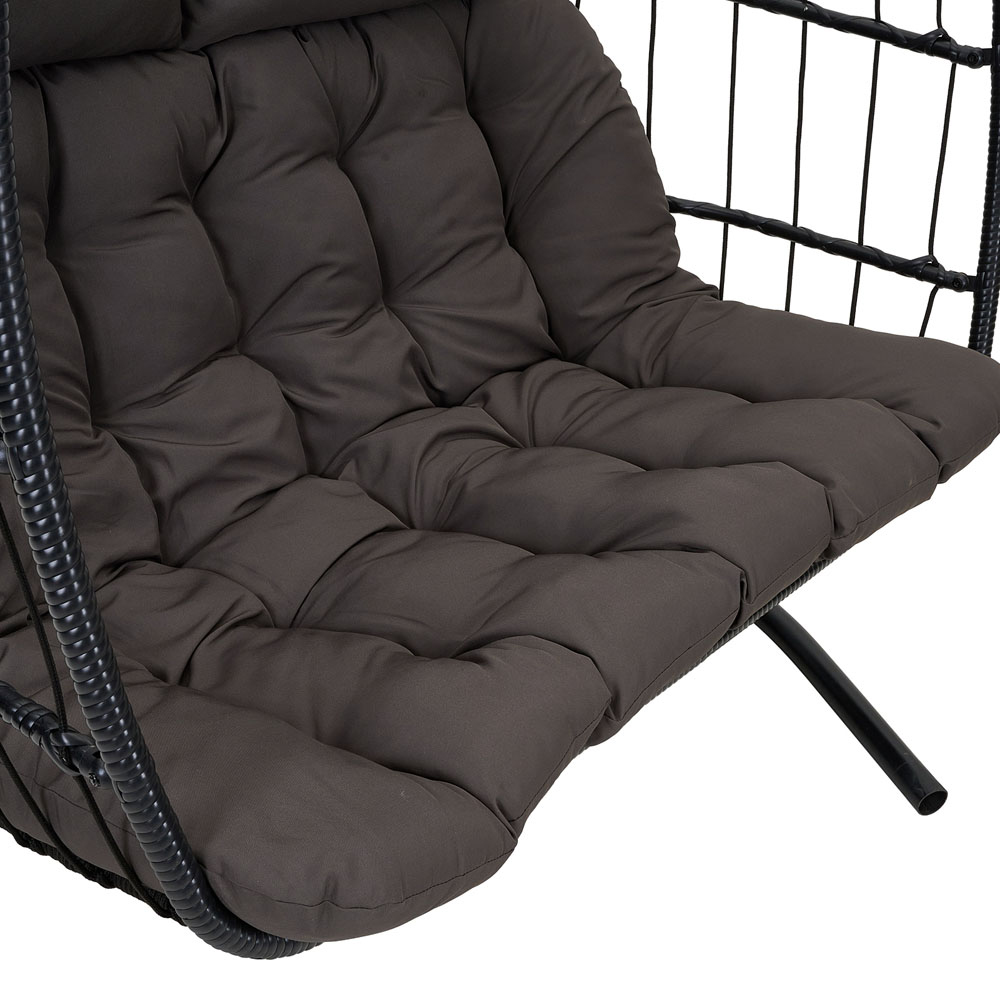 Living and Home 2 Seater Swing Egg Chair with Metal U-Shape Stand and Cushion Image 5