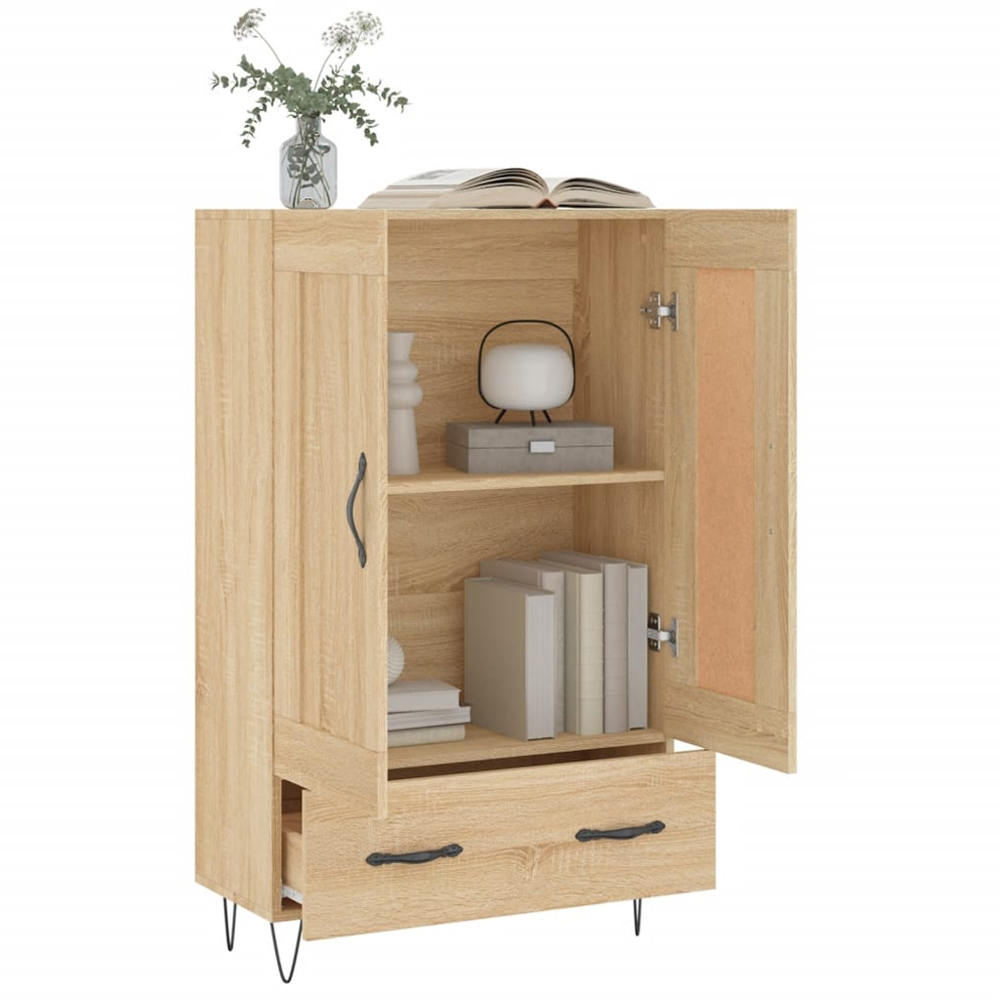 vidaXL 2 Door Single Drawer Sonoma Oak Highboard Image 4